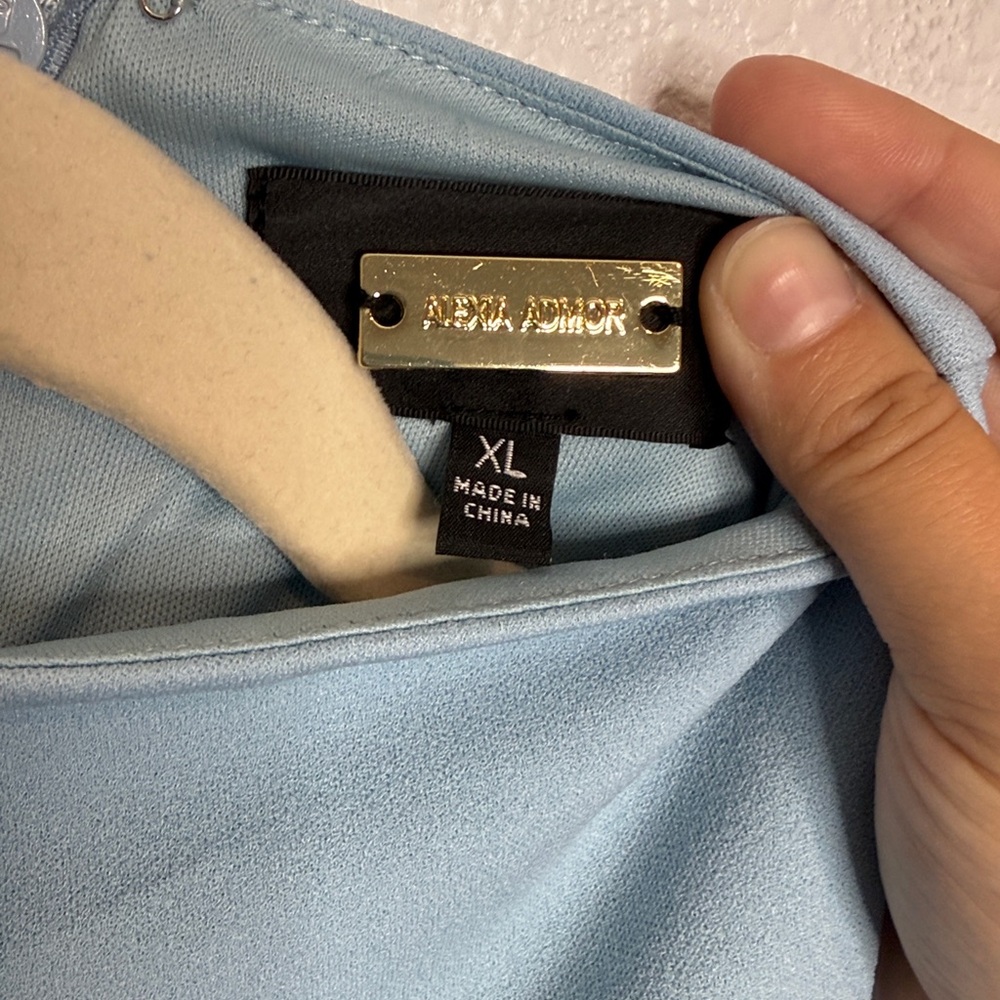 Alexia Admor Light Blue Sadee Dress Mini Knee Length XL - Picture 4 of 6